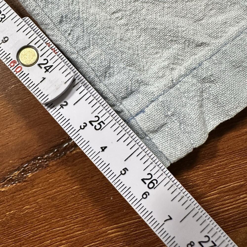 PO-EM Pull On Pants Womens M Blue Light Wash Denim Handwoven Cotton Boro Patch - Picture 9 of 15